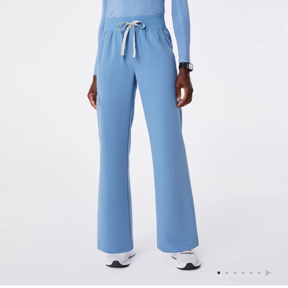 NWT Figs Women's Ceil Blue Wide Leg TALL Isabel Pants
